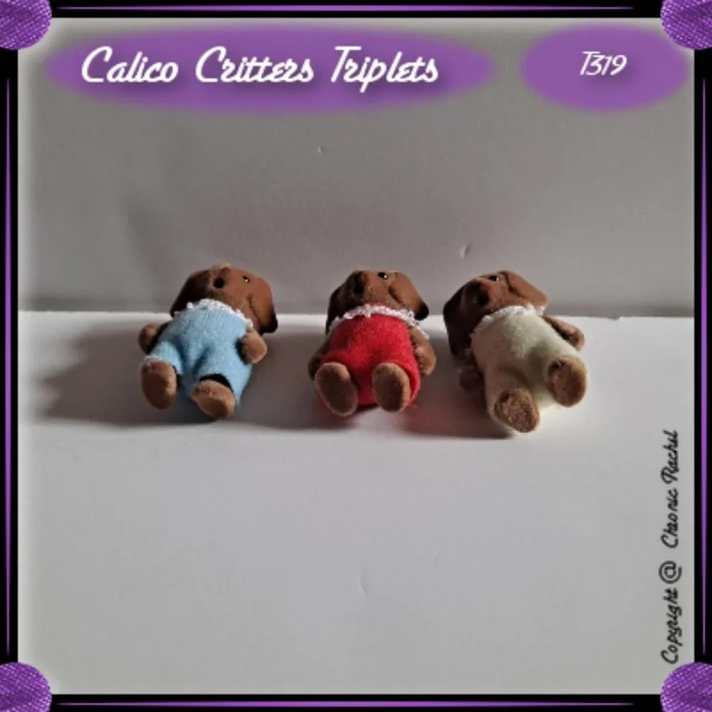 Vintage Brown Lab Baby Triplets